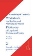 Wörterbuch der Rechts- und Wirtschaftssprache 2. Deutsch - Englisch