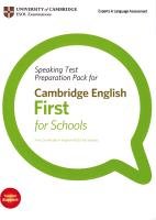 Speaking Test Preparation Pack for Cambridge English First for Schools