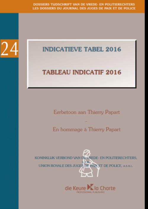 Dossier 24 - Indicatieve tabel 2016/Tableau indicatif 2016