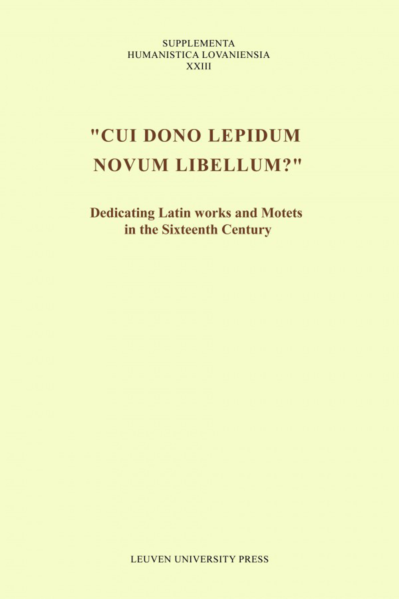 Cui dono lepidum novum libellum? (Ebook)