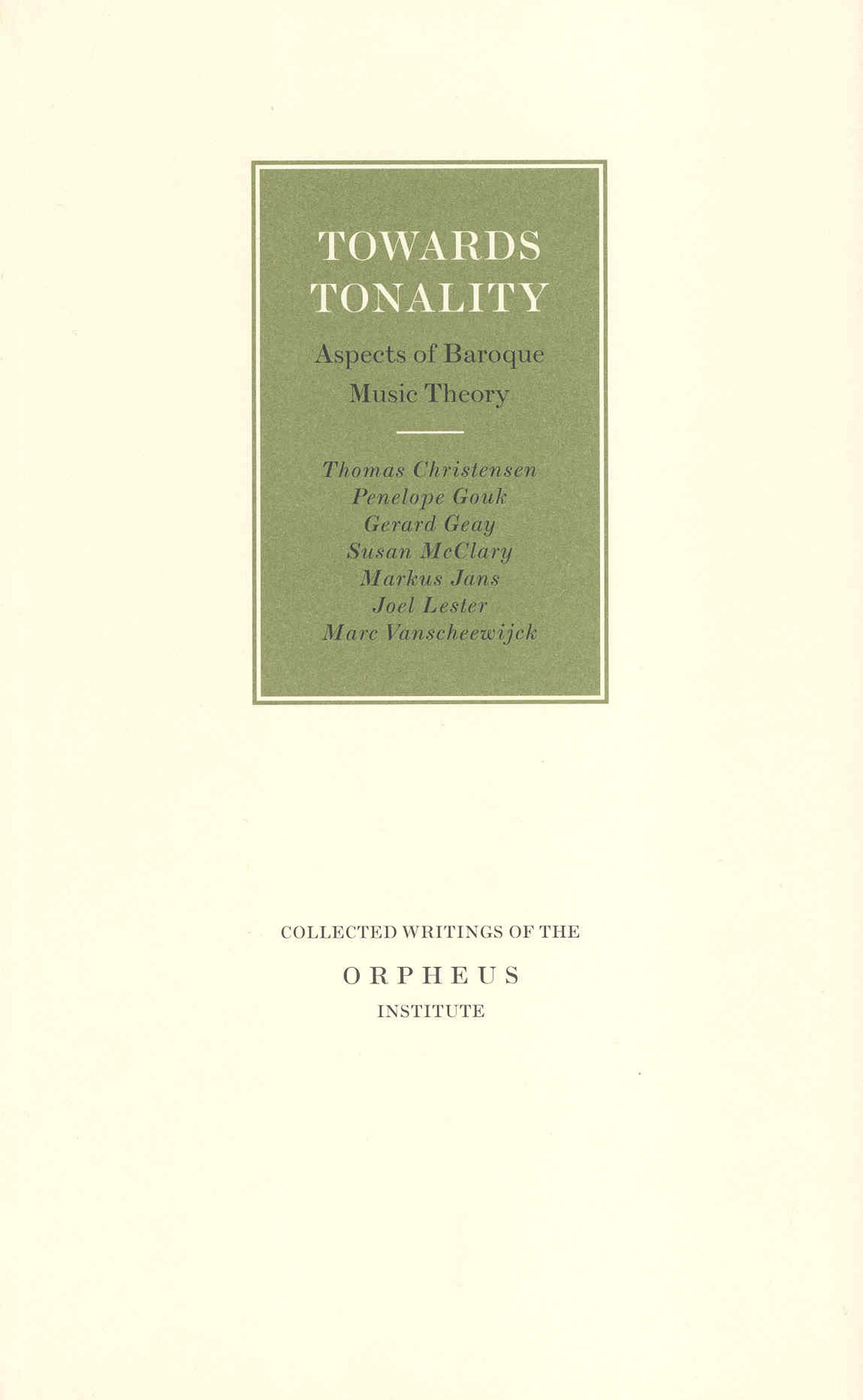 Towards tonality (Ebook)